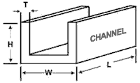 Channel Weight Calculator / Online MS Channel Weight Calculator